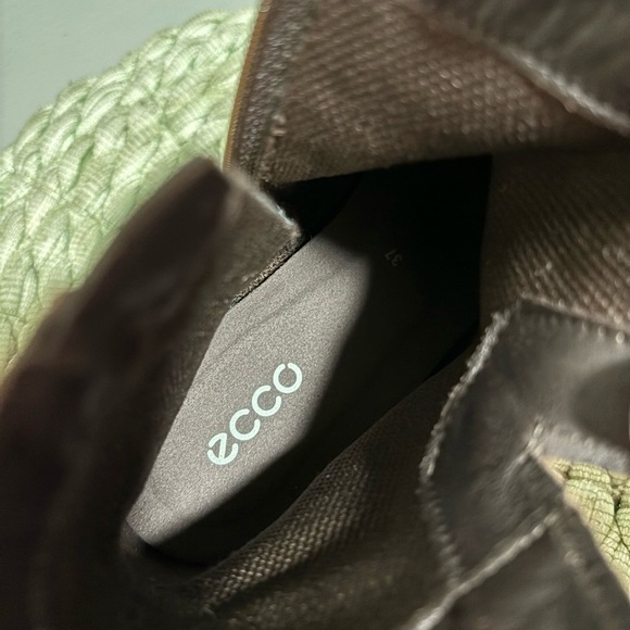 Ecco Touch 15 B Coffee Brown Oiled Leather Lightweight Flat Ankle Boots NWOB - Picture 9 of 10